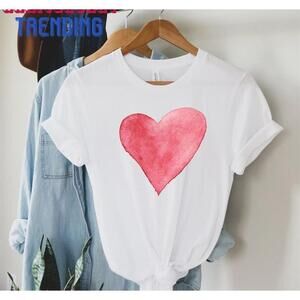 Watercolor Heart Graphic Shirt Tee Unisex